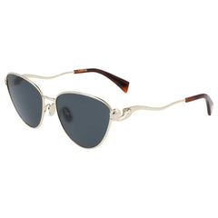 Lanvin Women's Sunglasses - Gray Lens Gold Metal Full Rim Cat Eye Frame | LNV112S 710