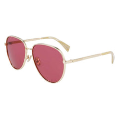 Lanvin Women's Sunglasses - Wine Lens Gold Metal Full Rim Pilot Frame | LNV107S 716