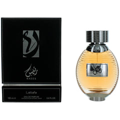 Lattafa Men's Eau De Parfum Spray - Raees Amber, Musk and Cedar Base Note, 3.4 oz