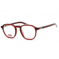 Levi's Men's Eyeglasses - Clear Lens Red Hexetate Square Frame | LV 1024 0C9A 00