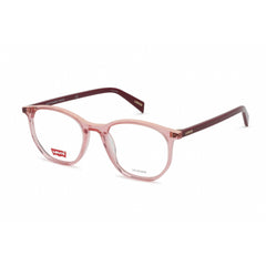 Levi's Unisex Eyeglasses - Full Rim Pink Plastic Rectangular Frame | LV 1002 035J 00