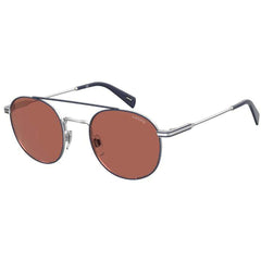 Levi's Unisex Sunglasses - Palladium Plastic Pilot Frame Pink Lens | LV 1013/S 10