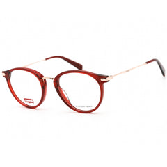 Levi's Women's Eyeglasses - Clear Demo Lens Red/Gold Round Frame | LV 5006 0C9A 00