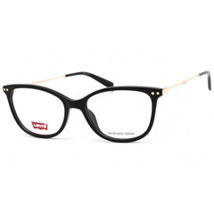 Levi's Women's Eyeglasses - Clear Lens Black/Gold Cat Eye Frame | LV 5021 0807 00