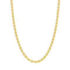 Men's Chain - Gold Plated Diamond Cut 3mm Rope, 18 Inch | Q-5642-18