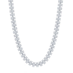 Men's Chain - Sterling Silver 6mm Barrel White CZ, 9 Inch | Q-5651-9