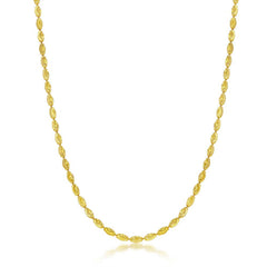 Unisex Chain - Sterling Silver 2mm Oval Moon Cut, 24 Inch | Q-5738-24