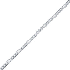 Women's Bracelet - Sterling Silver Figaro Linked Design | Q-5353-7.5