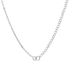 Women's Chain - Silver Half Curb and Square Beads, 20 Inch | Q-5750-20