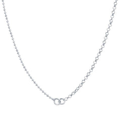 Women's Chain - Silver Half Rolo and Beaded Style, 16 Inch | Q-5751-16