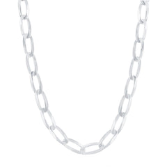 Women's Chain - Sterling Silver Flat Paperclip, 24 Inch | Q-5578-24