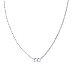 Women's Chain - Sterling Silver Half Beads and Box, 18 Inch | Q-5753-18