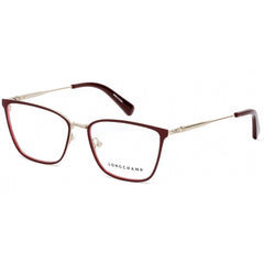 Longchamp Women's Eyeglasses - Clear Demo Lens Burgundy Square Frame | LO2125 604