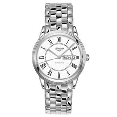Longines Men's Automatic Watch - Flagship White Dial Silver Steel Bracelet | L48994216