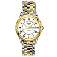 Longines Men's Automatic Watch - Flagship White Dial Two Tone Bracelet | L48993217