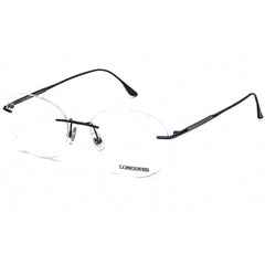 Longines Men's Eyeglasses - Clear Demo Lens Shiny Blue Rimless Frame | LG5002-H 090