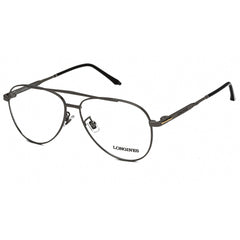 Longines Men's Eyeglasses - Clear Lens Shiny Gunmetal Aviator Frame | LG5003-H 008