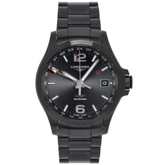 Longines Men's Watch - Conquest V.H.P. Black Dial Stainless Steel Bracelet | L37182566