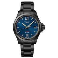 Longines Men's Watch - Conquest V.H.P. Black Stainless Steel Bracelet | L37162966