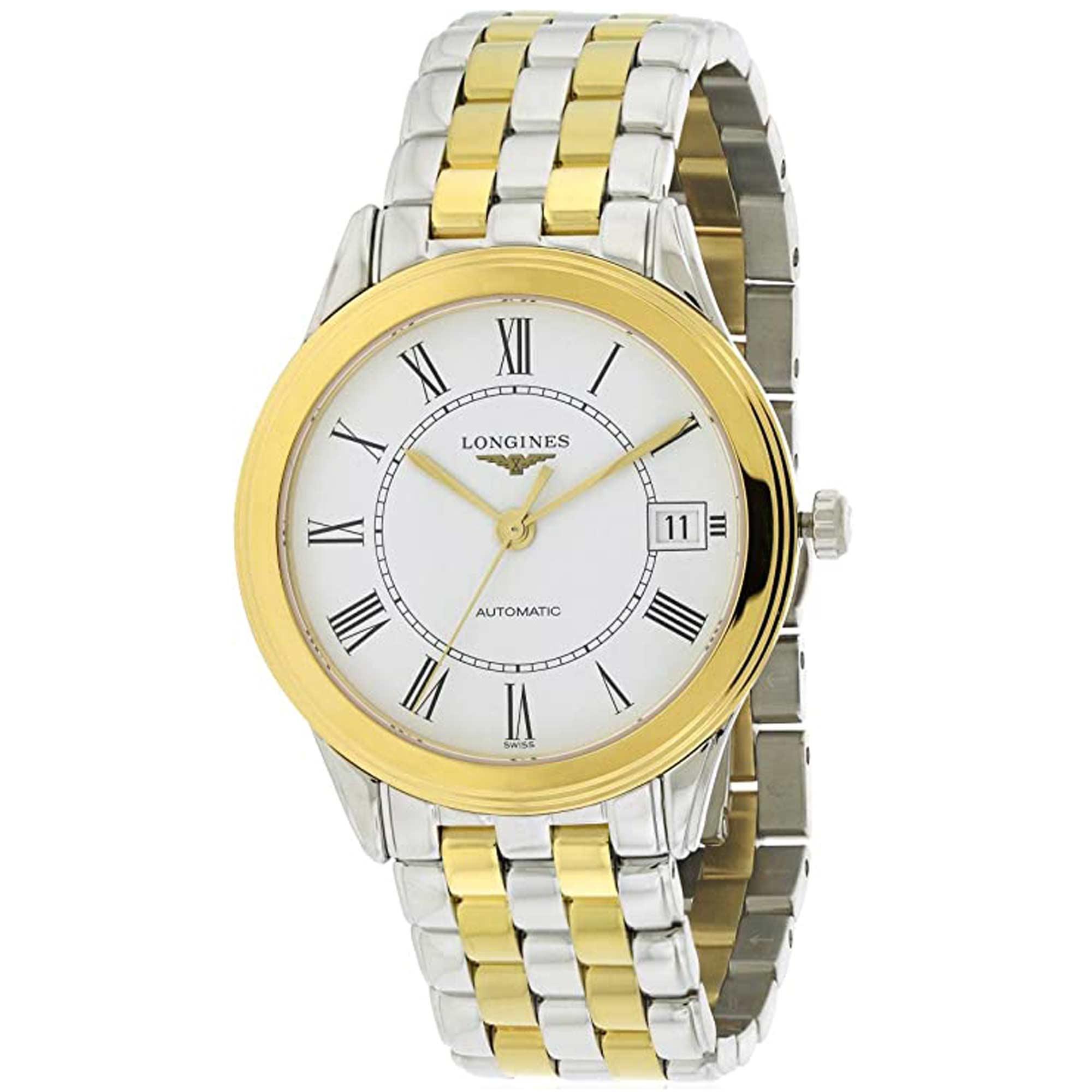 Longines Women's Watch - Flagship Automatic White Dial Two Tone Bracel