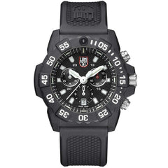 Luminox Men's Chronograph Watch - Navy Seal Black Dial Rubber Strap | 3581