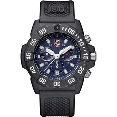 Luminox Men's Chronograph Watch - Navy Seal Blue Dial Black Rubber Strap | 3583