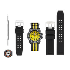 Luminox Men's Quartz Watch Set - Sea Navy Seal Yellow and Black Nylon Strap | 3955.SES