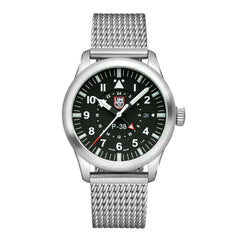 Luminox Men's Watch - P-38 Lightning Date Display Silver Mesh Bracelet | XA.9522