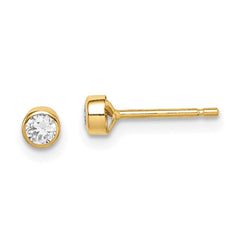 Madi K Kid's 14k  3mm CZ Bezel Post Earrings