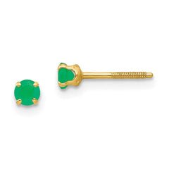 Madi K Kid's 14k  3mm Emerald Earrings