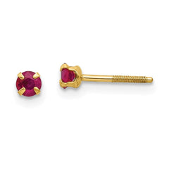 Madi K Kid's 14k  3mm Ruby Earrings