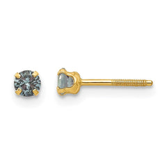 Madi K Kid's 14k  3mm Synthetic Birthstone Earrings