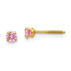 Madi K Kid's 14k  3mm Synthetic October Birthstone Earrings