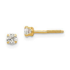 Madi K Kid's 14k  3mm white zircon Earrings