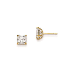 Madi K Kid's 14k  5mm Square CZ Basket Set Stud Earrings
