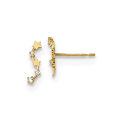 Madi K Kid's 14k  Curved Stars CZ Post Dangle Earrings