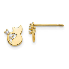 Madi K Kid's 14k  CZ  Cat Post Earrings