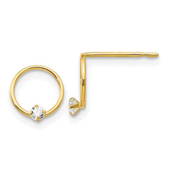 Madi K Kid's 14k  CZ  Circle Post Earrings