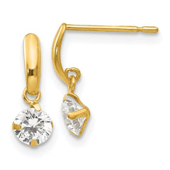 Madi K Kid's 14k  CZ  Dangle Post Earrings
