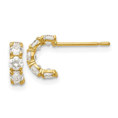 Madi K Kid's 14k  CZ  Five Stone Hinged Hoop Post Earrings