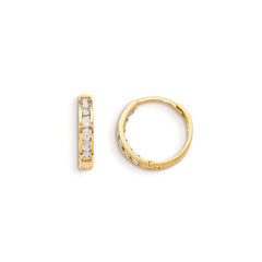 Madi K Kid's 14k  CZ Hinged Hoop Earrings