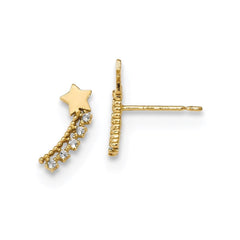 Madi K Kid's 14k   CZ Shooting Star Post Earrings