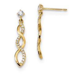 Madi K Kid's 14k  CZ Twisted Dangle Post Earrings
