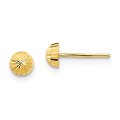 Madi K Kid's 14k  Diamond Cut 4mm Half-Ball Post Earrings