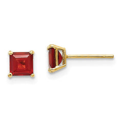 Madi K Kid's 14k  Garnet 4mm Square Post Earrings