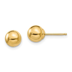 Madi K Kid's 14k  Polished 6mm Ball Post Earrings