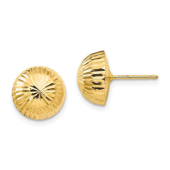 Madi K Kid's 14k  Polished & Diamond-Cut 10mm Button Post Earrings