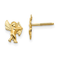 Madi K Kid's 14k  Polished Cupid Screwback Earrings