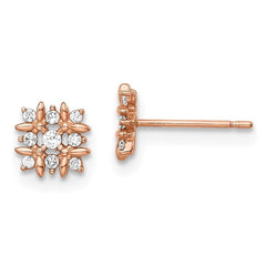 Madi K Kid's 14k  Rose Gold Fancy CZ Earrings