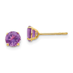 Madi K Kid's 14k  Round Amethyst 5mm Post Earrings